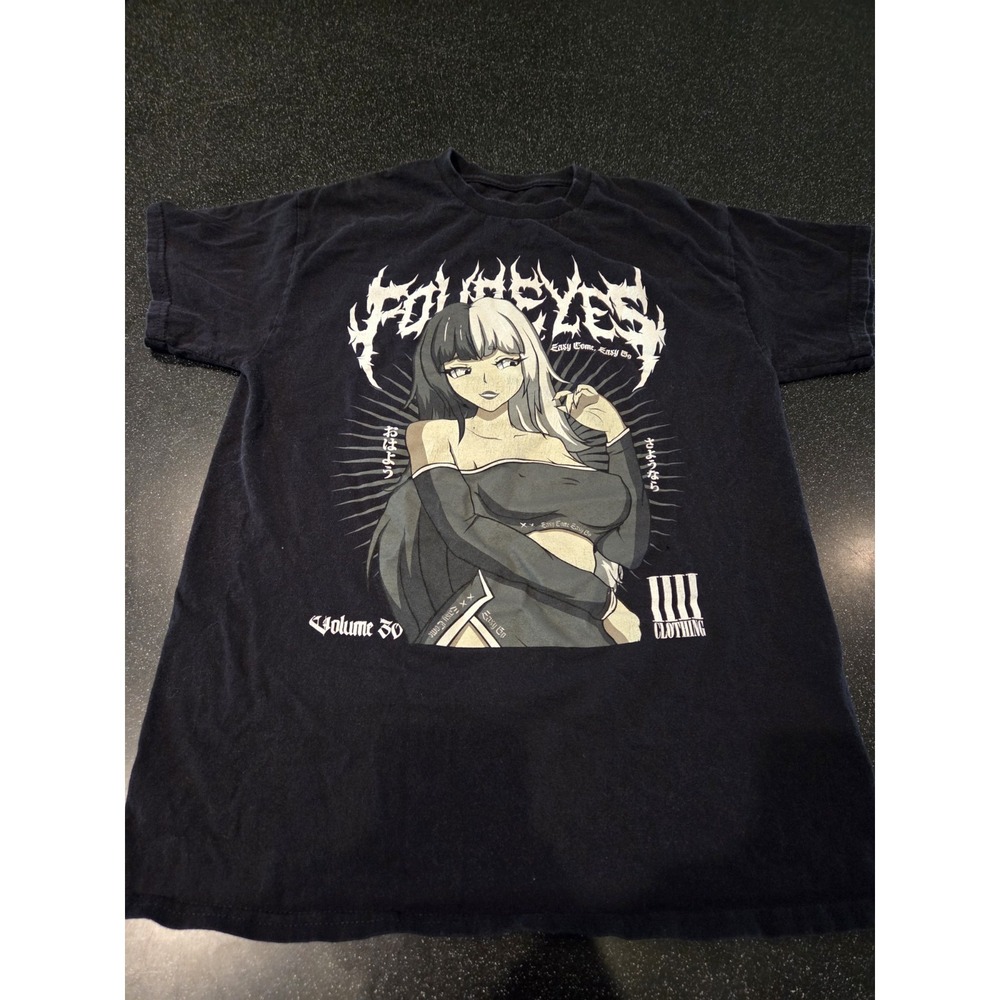 Foreshadow Anime Girl Graphic T-Shirt Black Size M Gothic Streetwear Volume 30